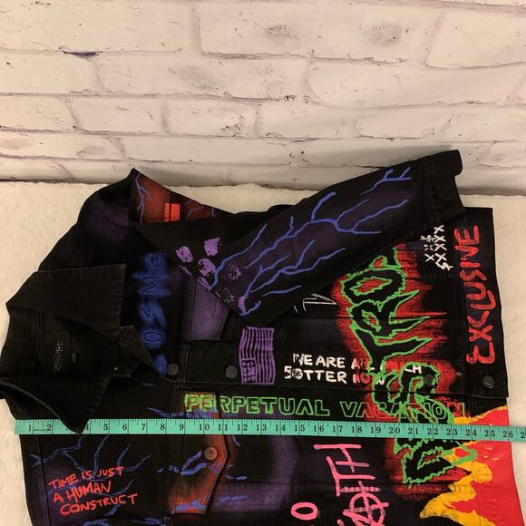 Mac Keen Destroy ADULTS ONLY Graffiti Men's Denim Jacket Size X-Large - Picture 8 of 9